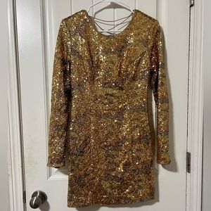 Guess gold sequin mini dress